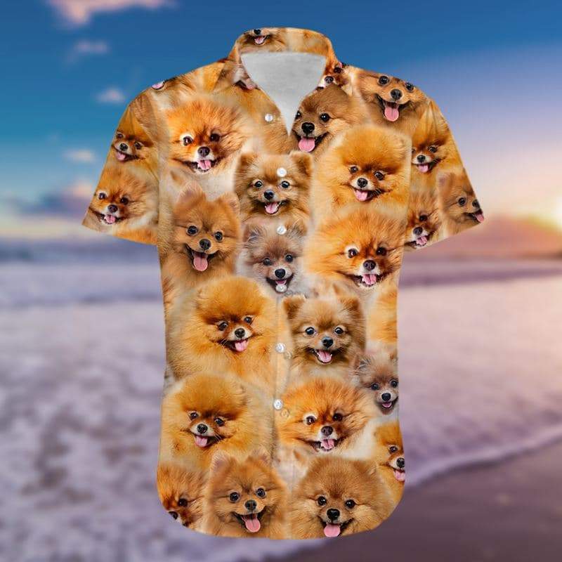 Pomeranian Funny Dog Hawaiian Shirts 3D #H