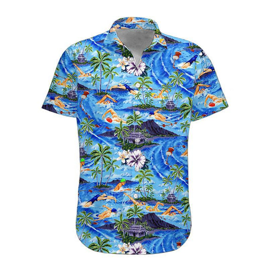  3D Swimming Hawaii Shirt