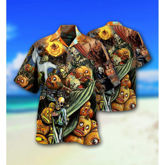 Halloween Pumpkins Scary Hawaiian Aloha Shirts #DH