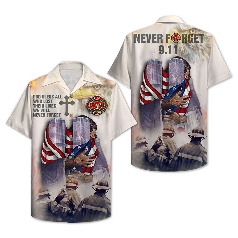 Firefighter Never Forget 9-11 20Th Anniversary Hawaii Shirt Hawaiian