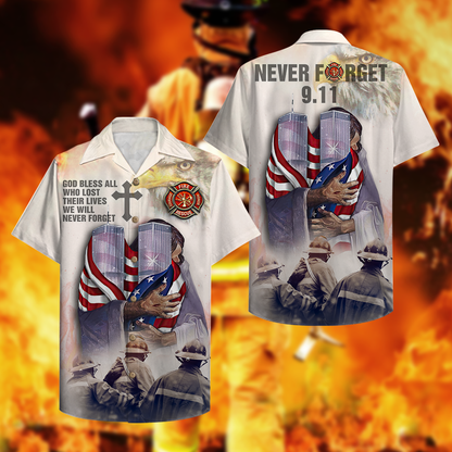 Firefighter Never Forget 9-11 20Th Anniversary Hawaii Shirt Hawaiian