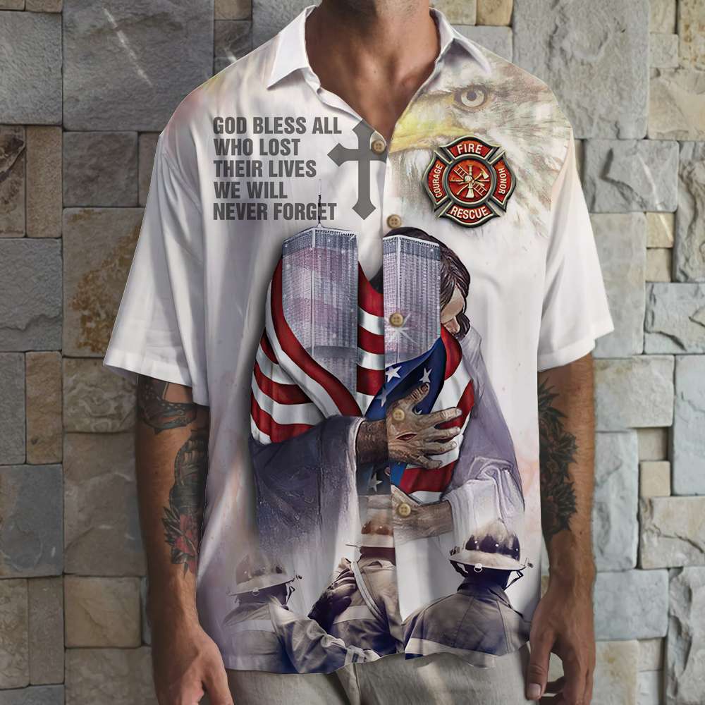 Firefighter Never Forget 9-11 20Th Anniversary Hawaii Shirt Hawaiian