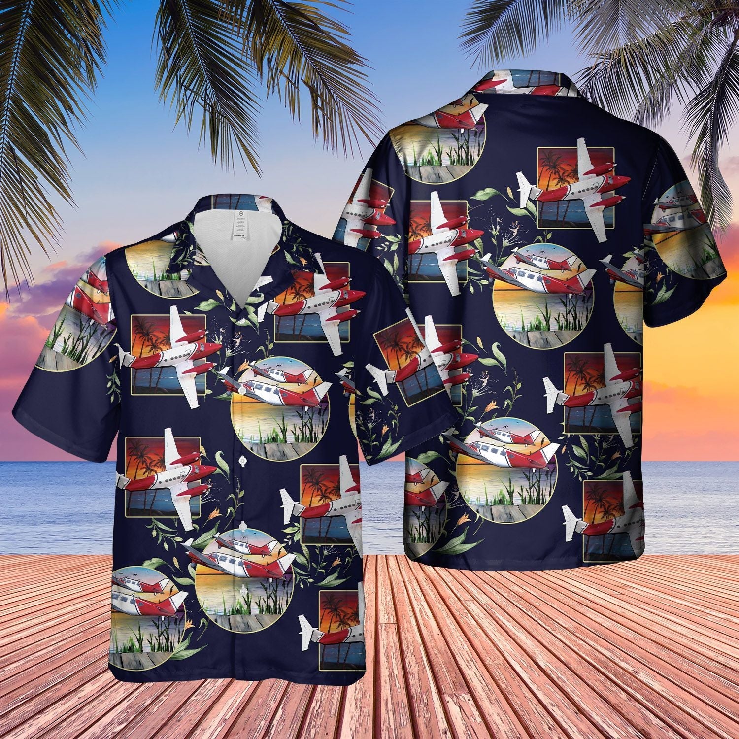 Coastguard Beechcraft King Air  Black Unique Design Unisex Hawaiian Shirt For Men And Women Dhc17063348