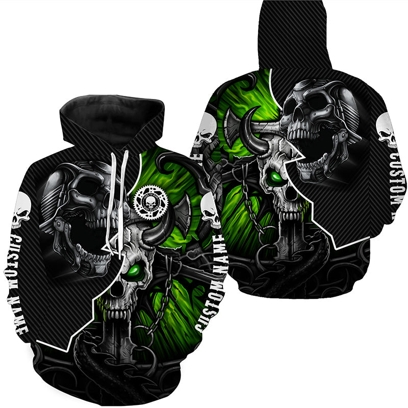 Personalized Skull Biker Hoodie Adult Motocross Racing Dirt Bike Hooded Jersey NMS1302