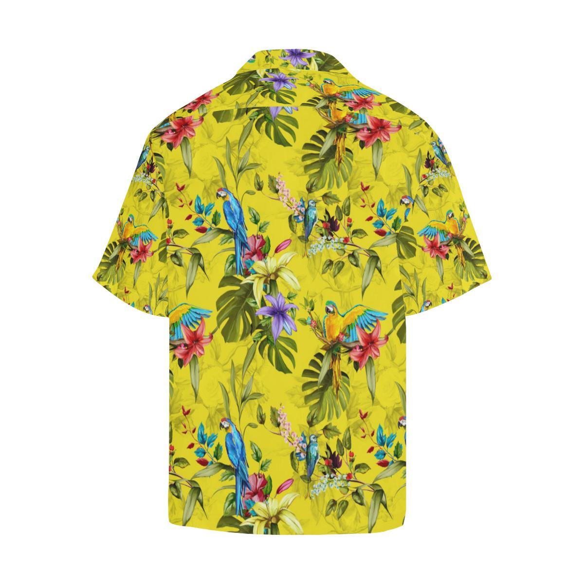 Colorful Parrot Pattern Mens All Over Print Hawaiian Shirt