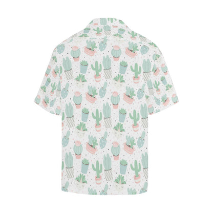 Pastel Color Cactus Pattern Mens All Over Print Hawaiian Shirt