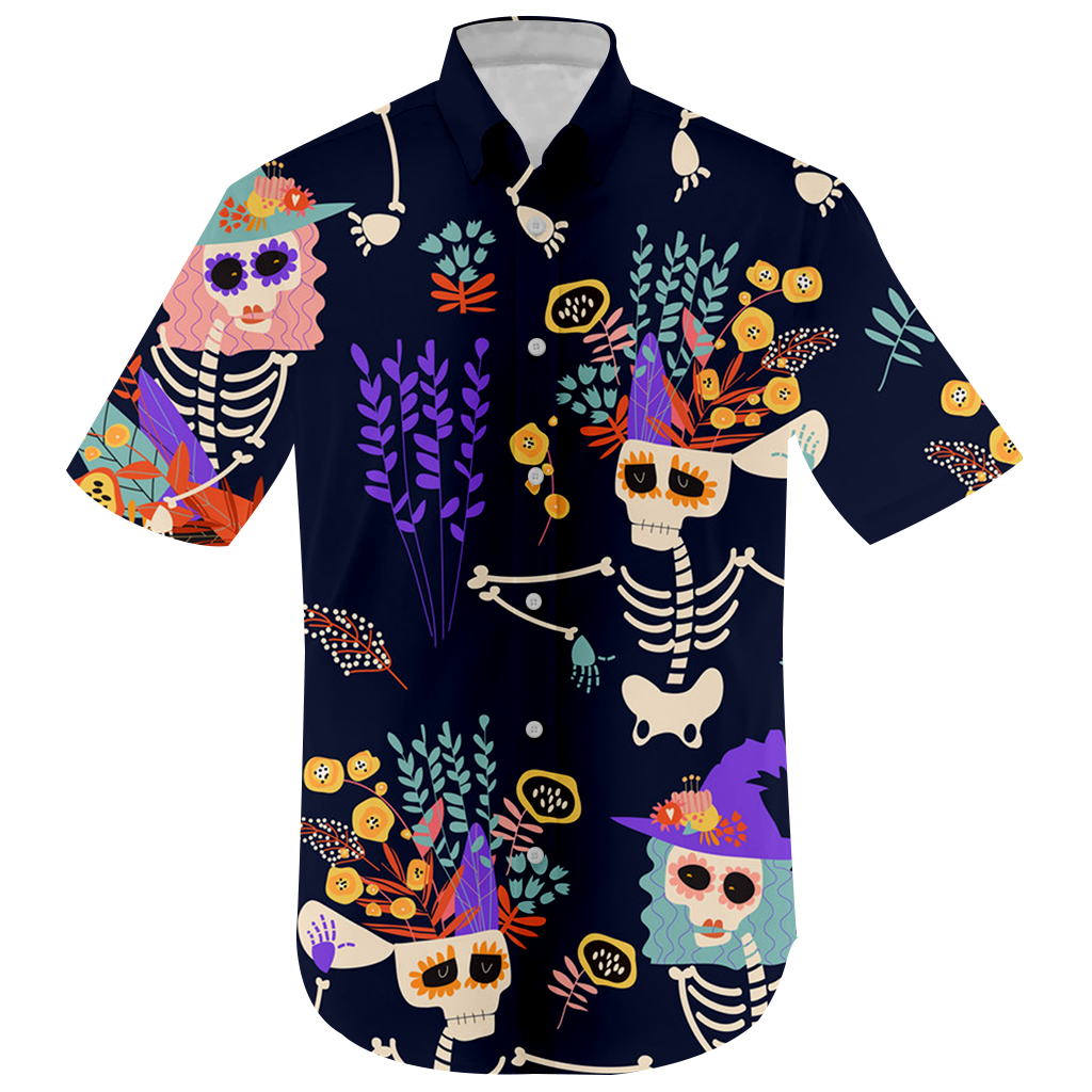 Dancing Skeleton Halloween Hawaiian Shirt