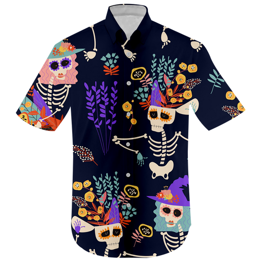 Dancing Skeleton Halloween Hawaiian Shirt