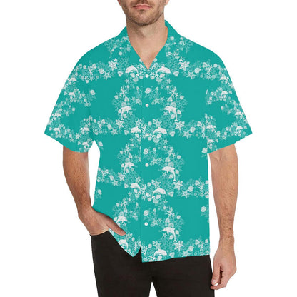 Dolphin Sea Shell Starfish Pattern Mens All Over Print Hawaiian Shirt