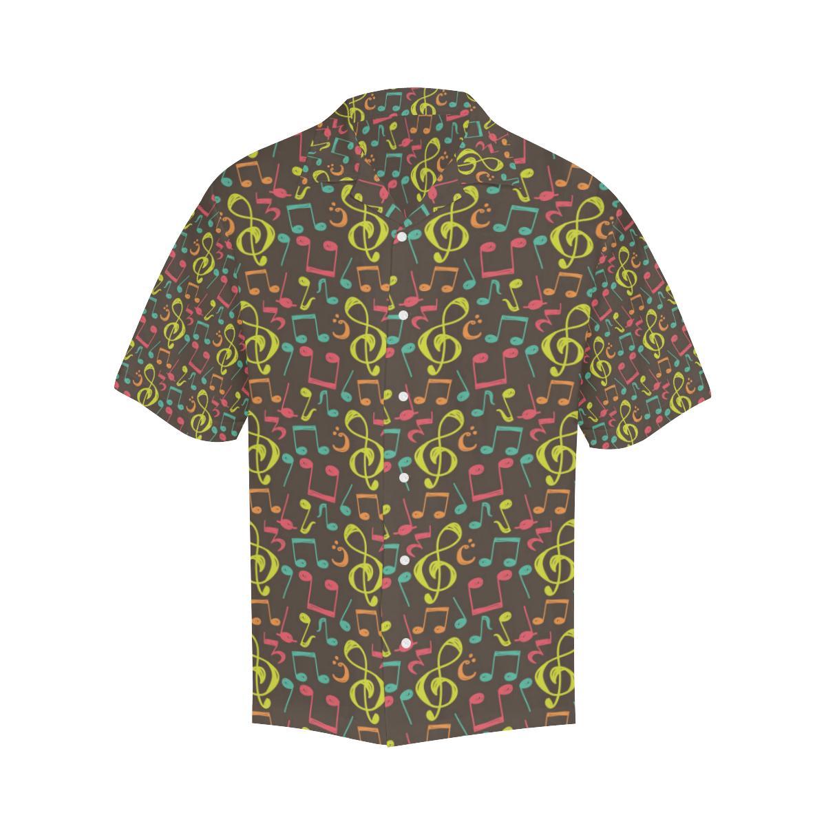 Music Notes Pattern Print Design 05 Mens All Over Hawaiian Shirt