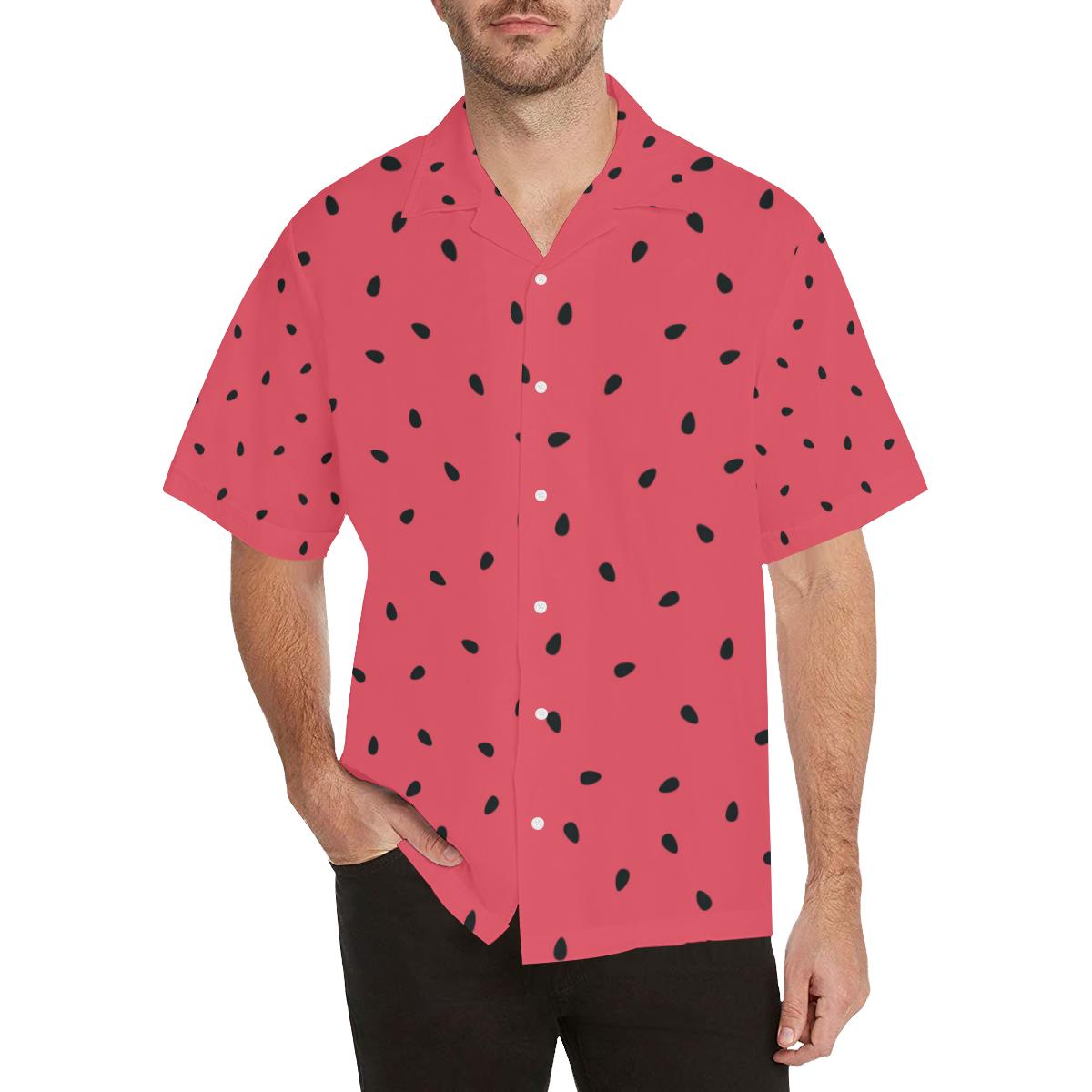 Watermelon Texture Background Mens All Over Print Hawaiian Shirt