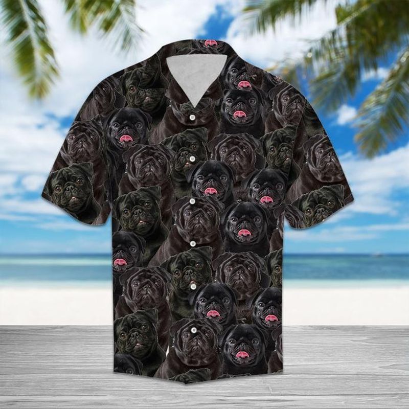 Black Pug   Black Unique Design Unisex Hawaiian Shirt For Men And Women Dhc17064056