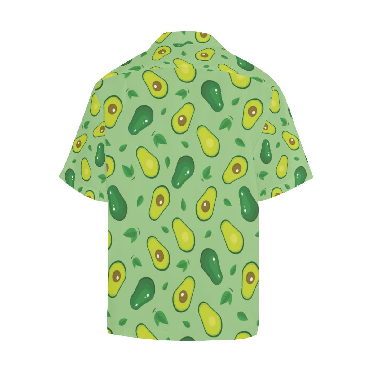 Avocado Pattern Green Background Mens All Over Print Hawaiian Shirt