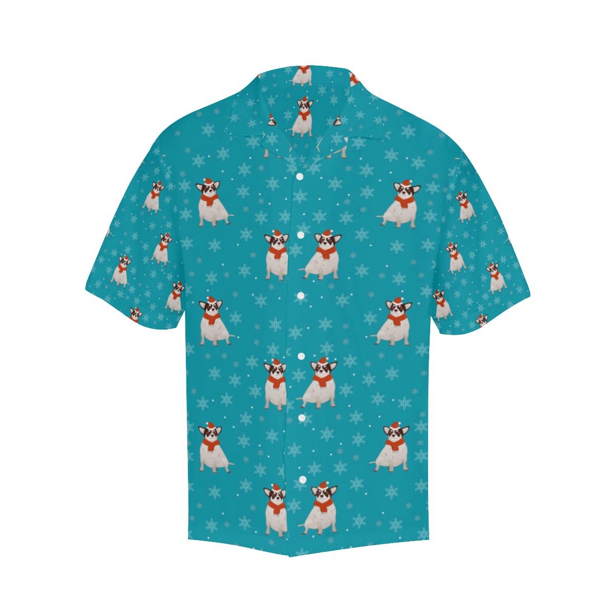 Fat Chihuahua Christmas Pattern Mens All Over Print Hawaiian Shirt