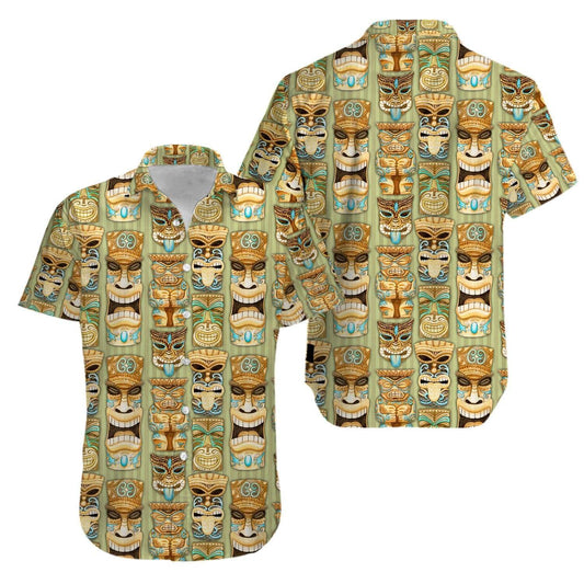 Tiki mask vintage Aloha Hawaiian Shirts #V