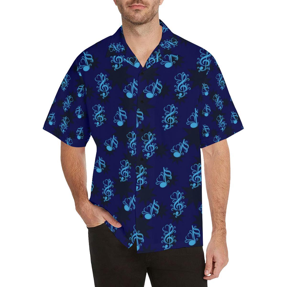 Music Note Pattern Print Design A Hawaiian Shirt