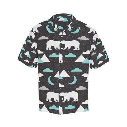 Polar Bear Moon Pattern Mens All Over Print Hawaiian Shirt