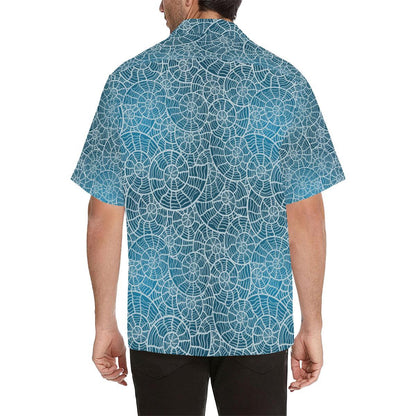 Shell Pattern Theme Mens All Over Print Hawaiian Shirt