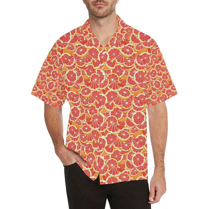 Tropical Grapefruit Pattern Mens All Over Print Hawaiian Shirt