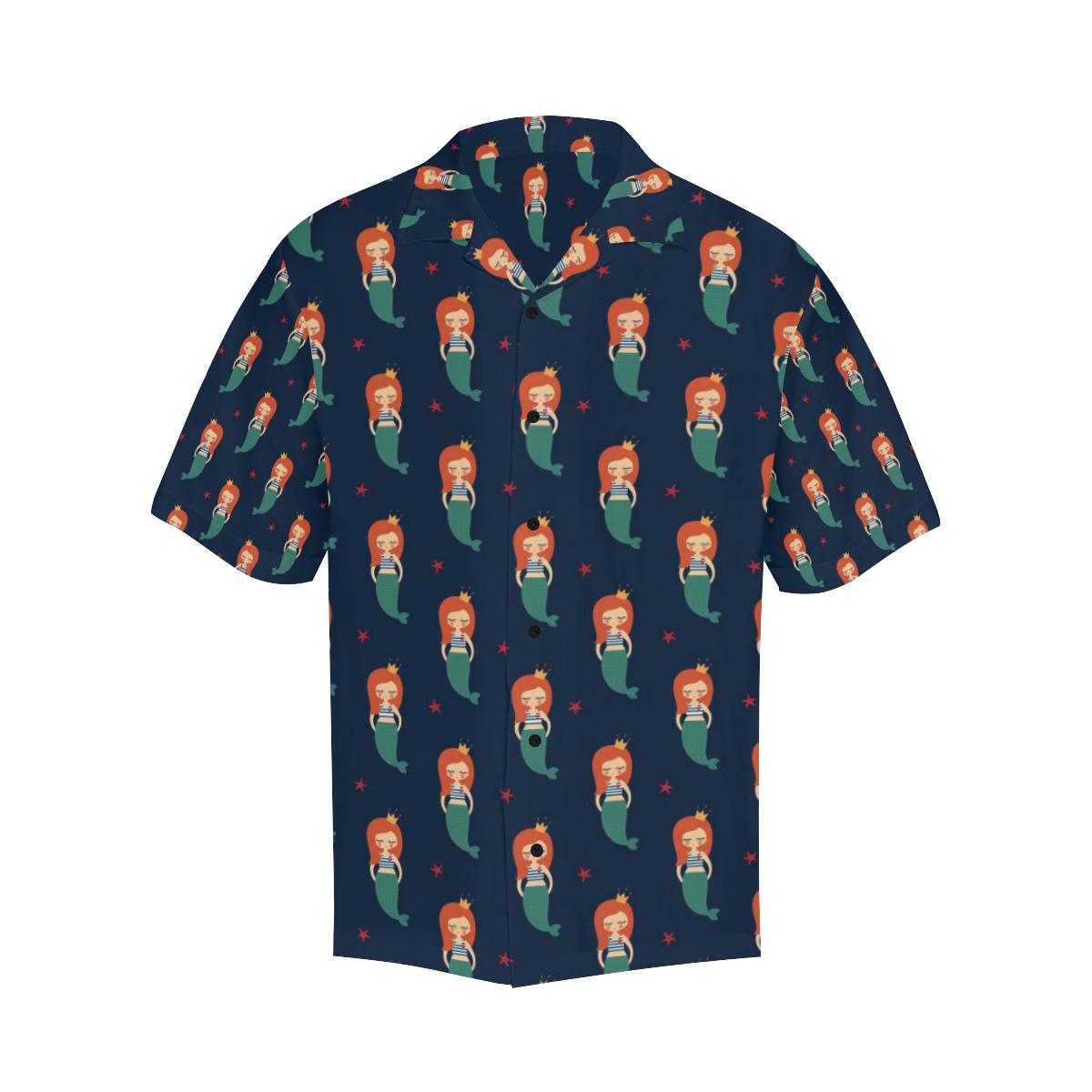 Mermaid Girl Pattern Print Design Hawaiian Shirt