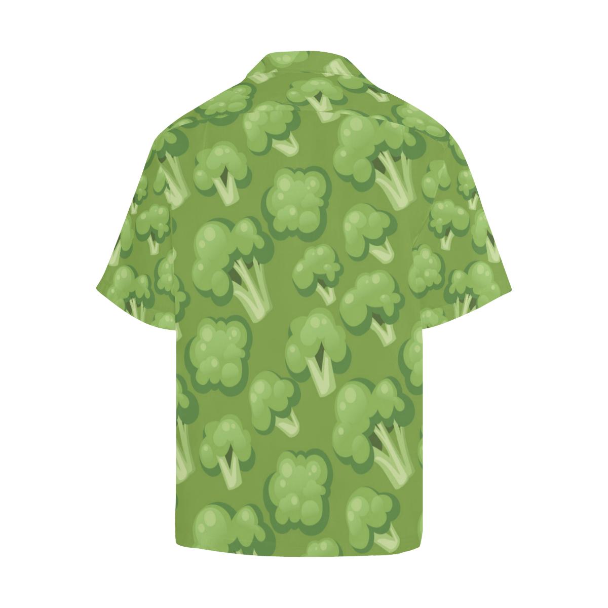 Broccoli Pattern Green Background Mens All Over Print Hawaiian Shirt