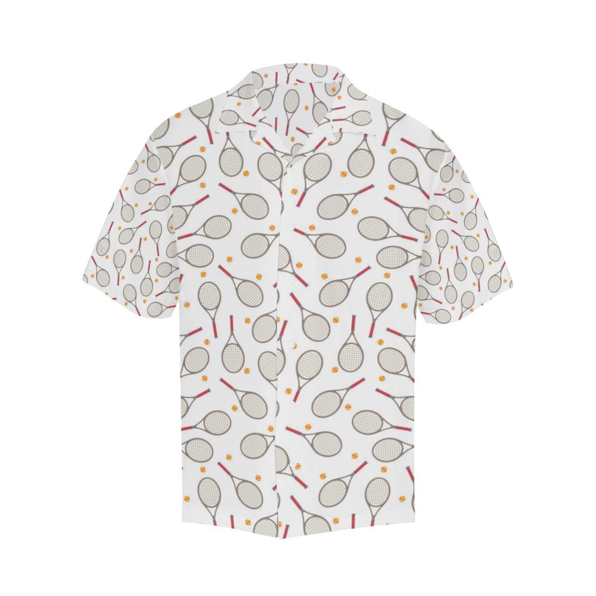 Tennis Pattern Print Design 04 Mens All Over Hawaiian Shirt