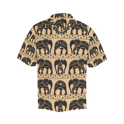 Elephant Pattern Ethnic Motifs Mens All Over Print Hawaiian Shirt