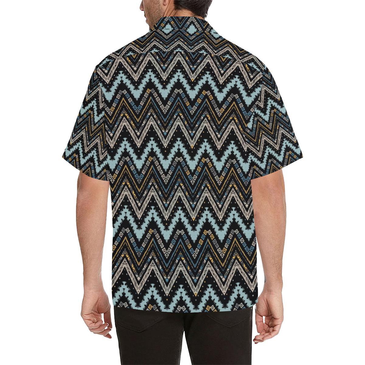 Zigzag Chevron African Afro Dashiki Adinkra Kente Mens All Over Print Hawaiian Shirt