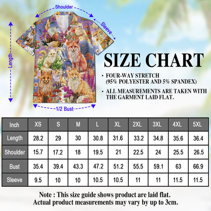 Fox Into Spring Hawaiian Shirt for Men, Button Down Aloha Shirt - Azhawaiian