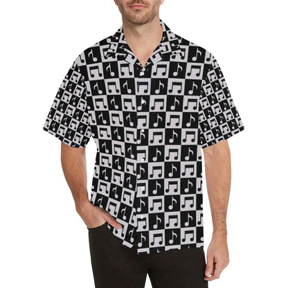 Music Notes Pattern Print Design 01 Mens All Over Hawaiian Shirt