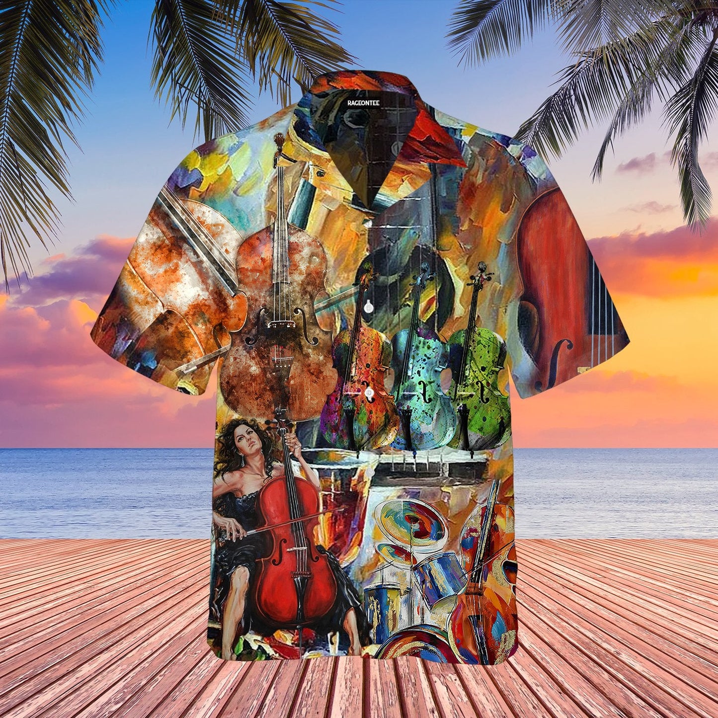 Cello Vintage Cello Jazz Music Hawaiian Shirt | For Men &amp;amp; Women | Adult | Wt1254