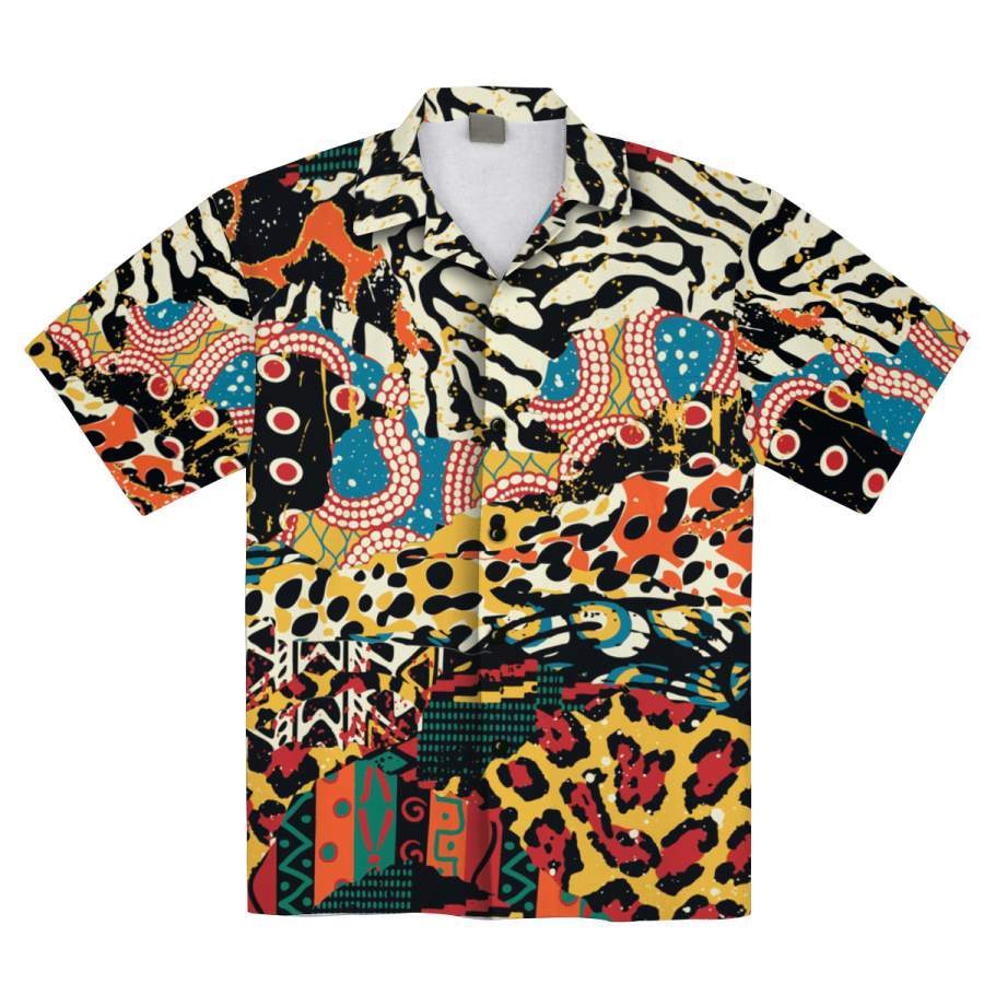 African Pattern Tropical Hawaiian Aloha Shirt