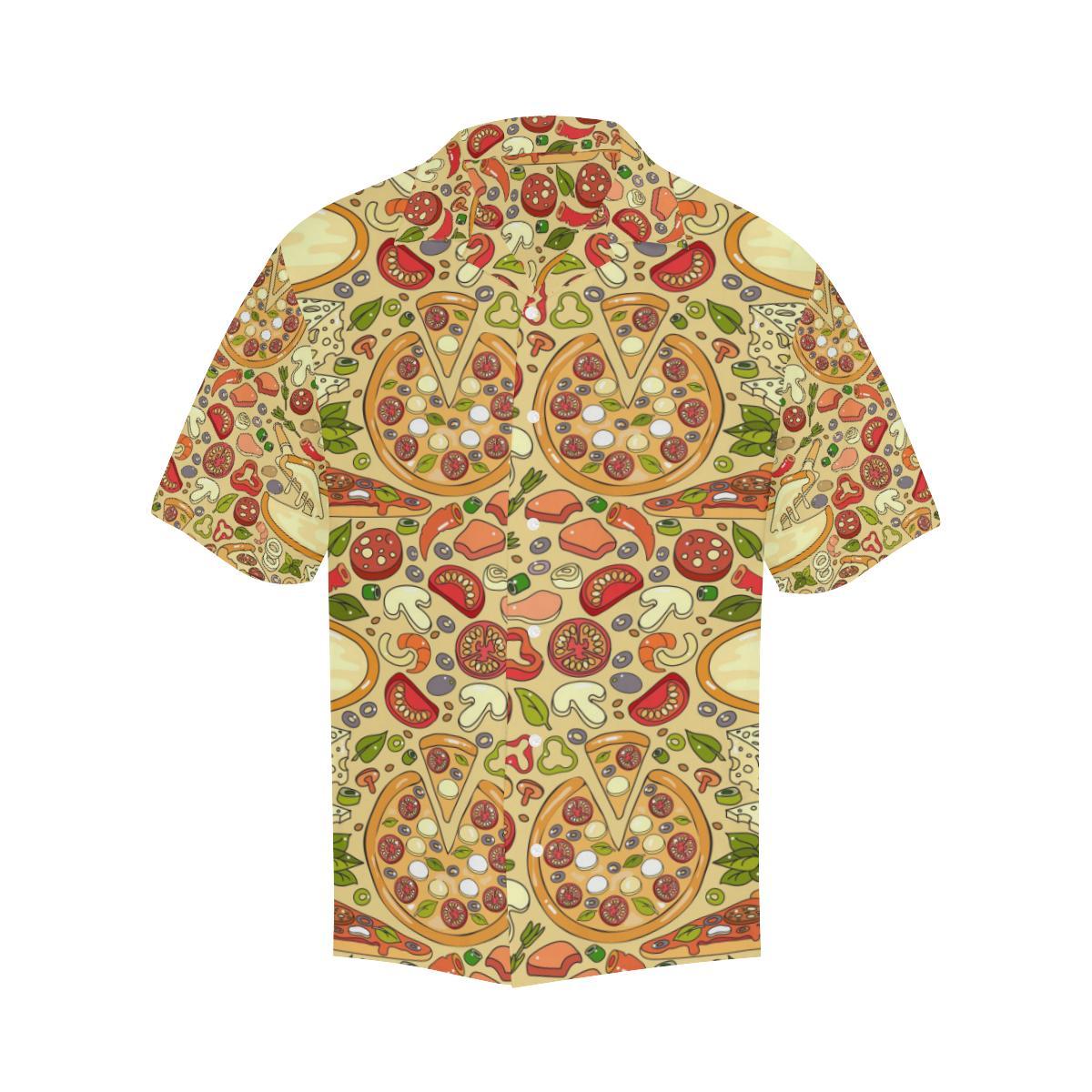 Pizza Pattern Background Mens All Over Print Hawaiian Shirt