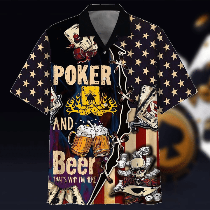 Hawaiian Aloha Shirts Poker Player And Beer