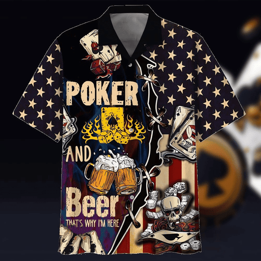 Hawaiian Aloha Shirts Poker Player And Beer