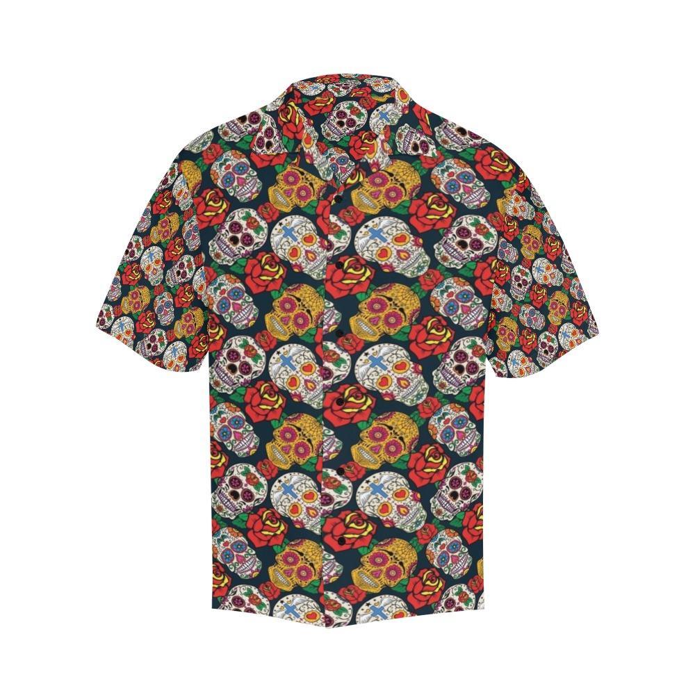 Sugar Skull Print Design Hawaiian Shirt