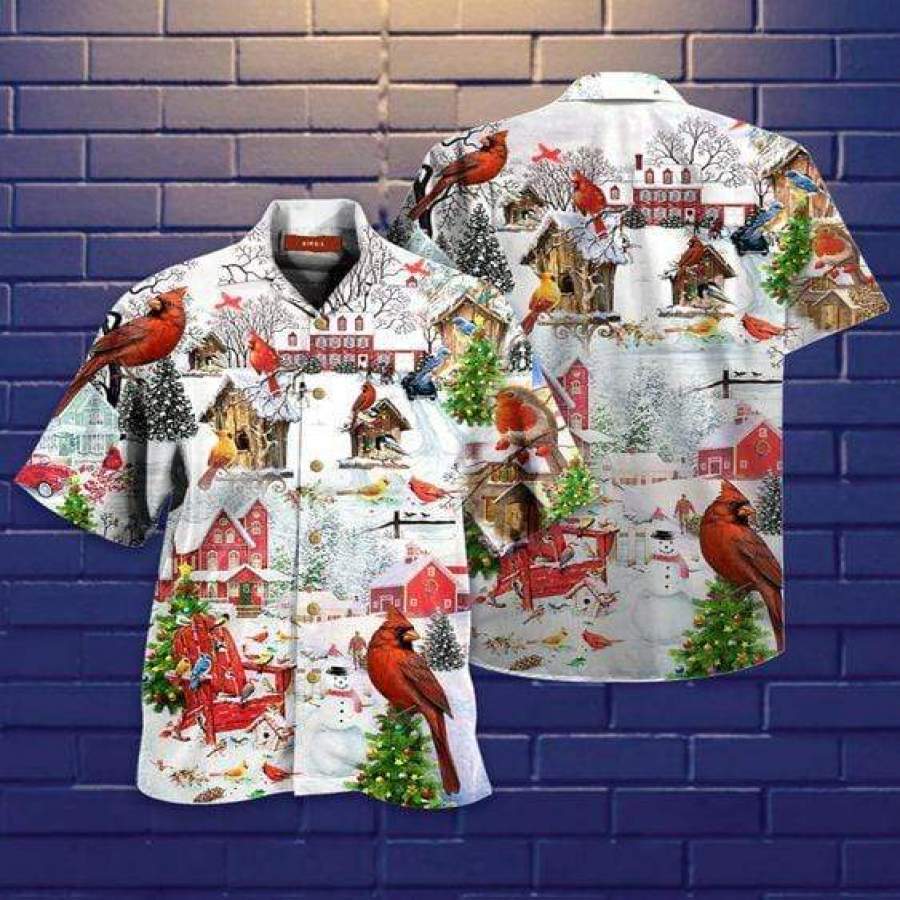 Hawaiian Aloha Shirts Amazing Christmas Cardinal