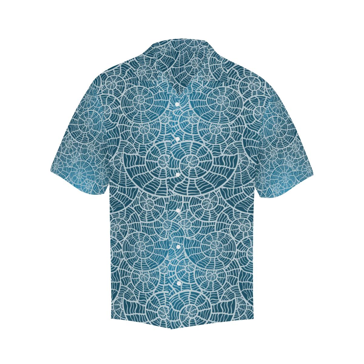 Shell Pattern Theme Mens All Over Print Hawaiian Shirt