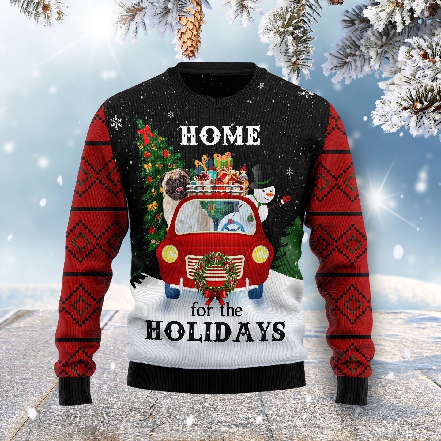 Home For The Holidays Ugly Christmas Sweater 