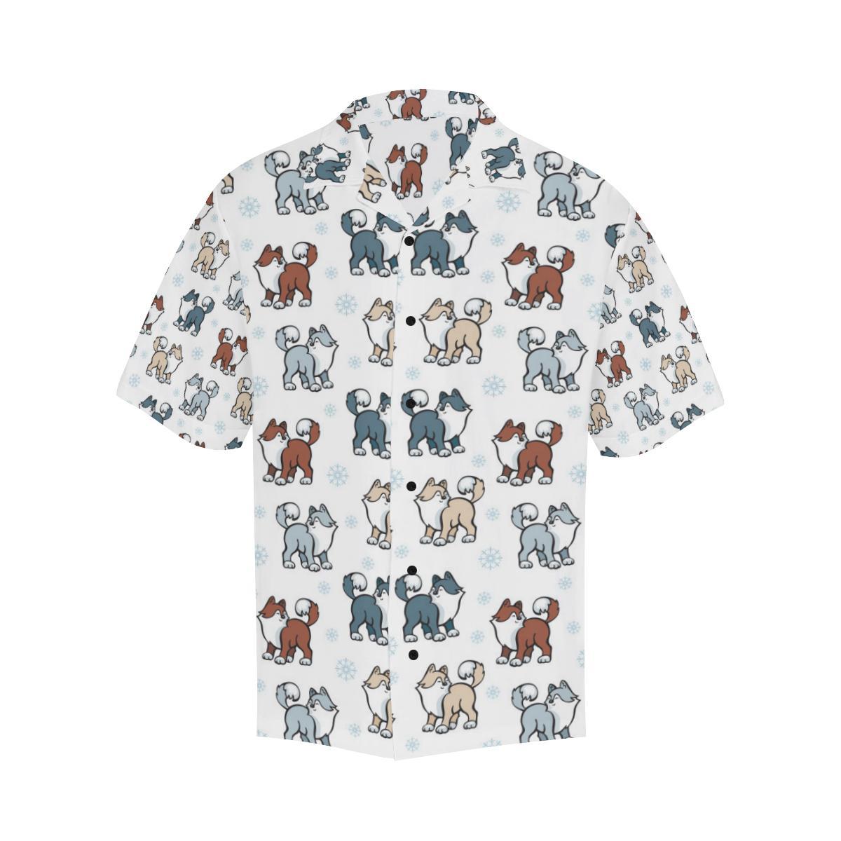 Alaskan Malamute Pattern Print Design Hawaiian Shirt