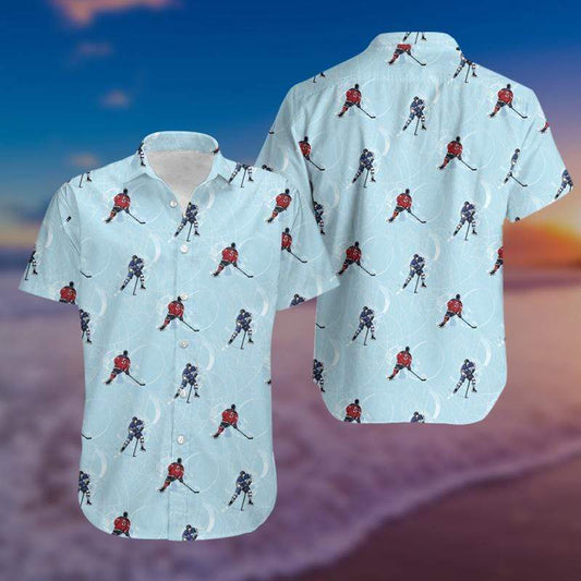 Hockey Player Tropical Hawaii Aloha Shirts