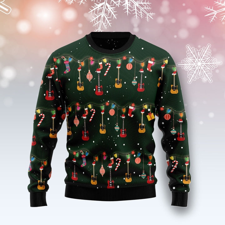 Christmas Instrument Electric Guitar Ugly Christmas Sweater 