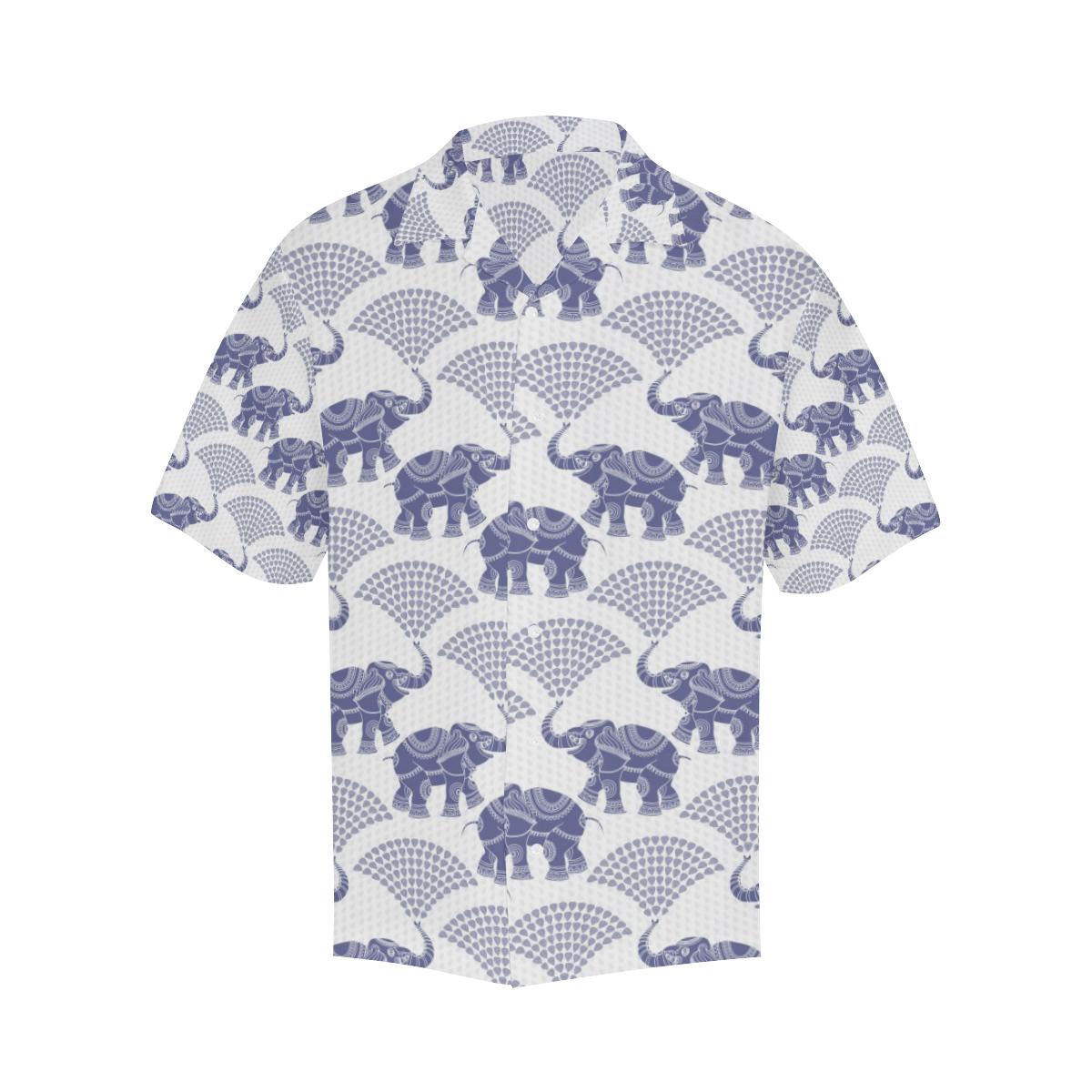 Elephant Pattern Background Mens All Over Print Hawaiian Shirt