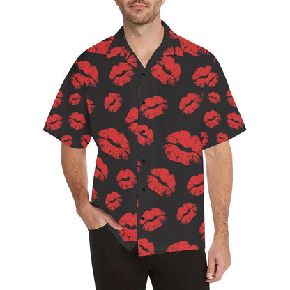 Lip Red Pattern Print Design Hawaiian Shirt