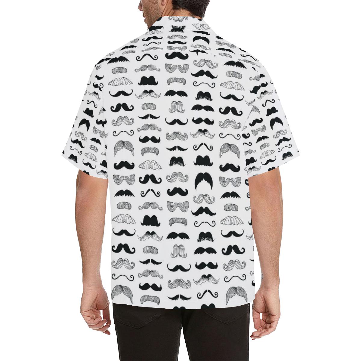 Mustache Beard Pattern Print Design 04 Mens All Over Hawaiian Shirt