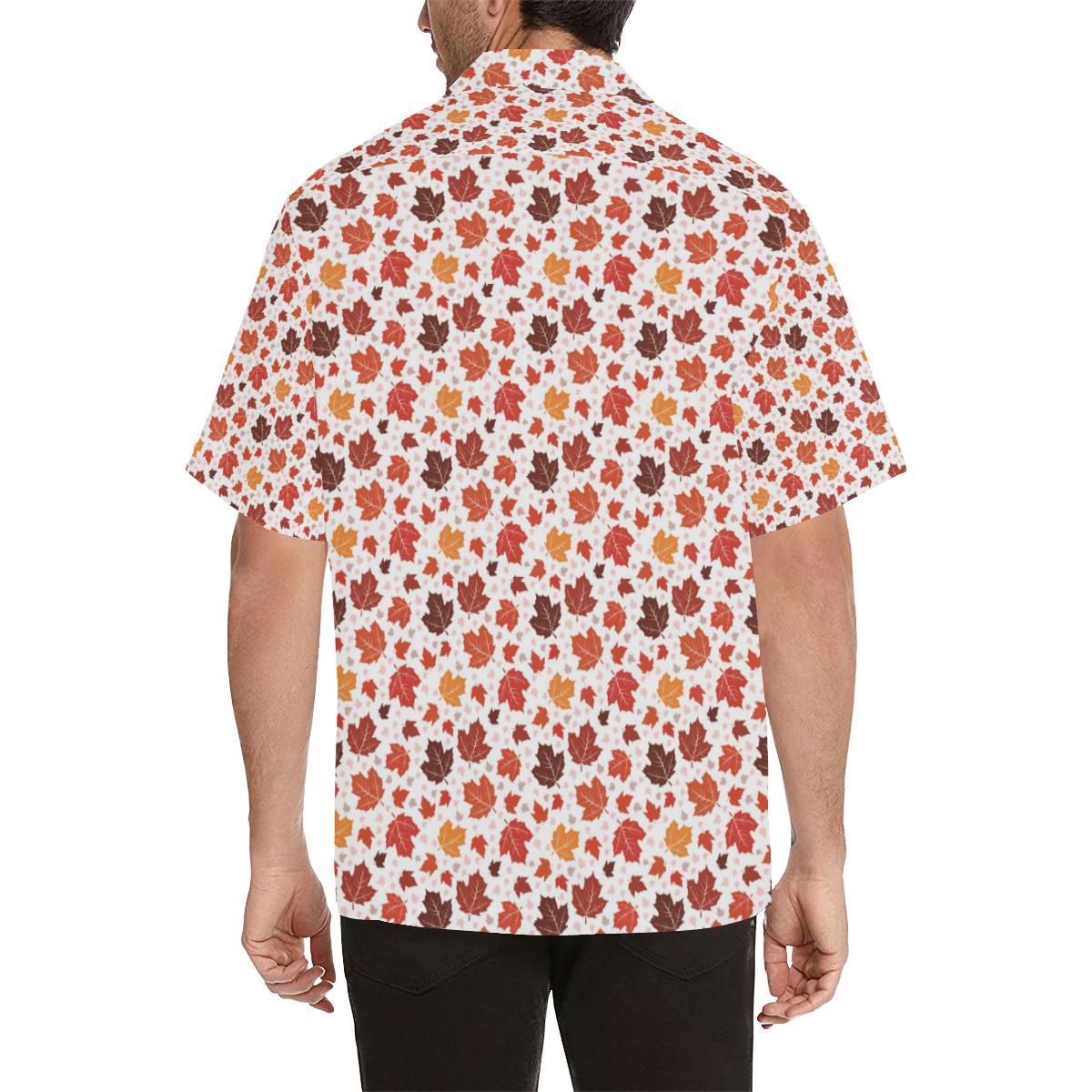 Colorful Maple Leaf Pattern Mens All Over Print Hawaiian Shirt