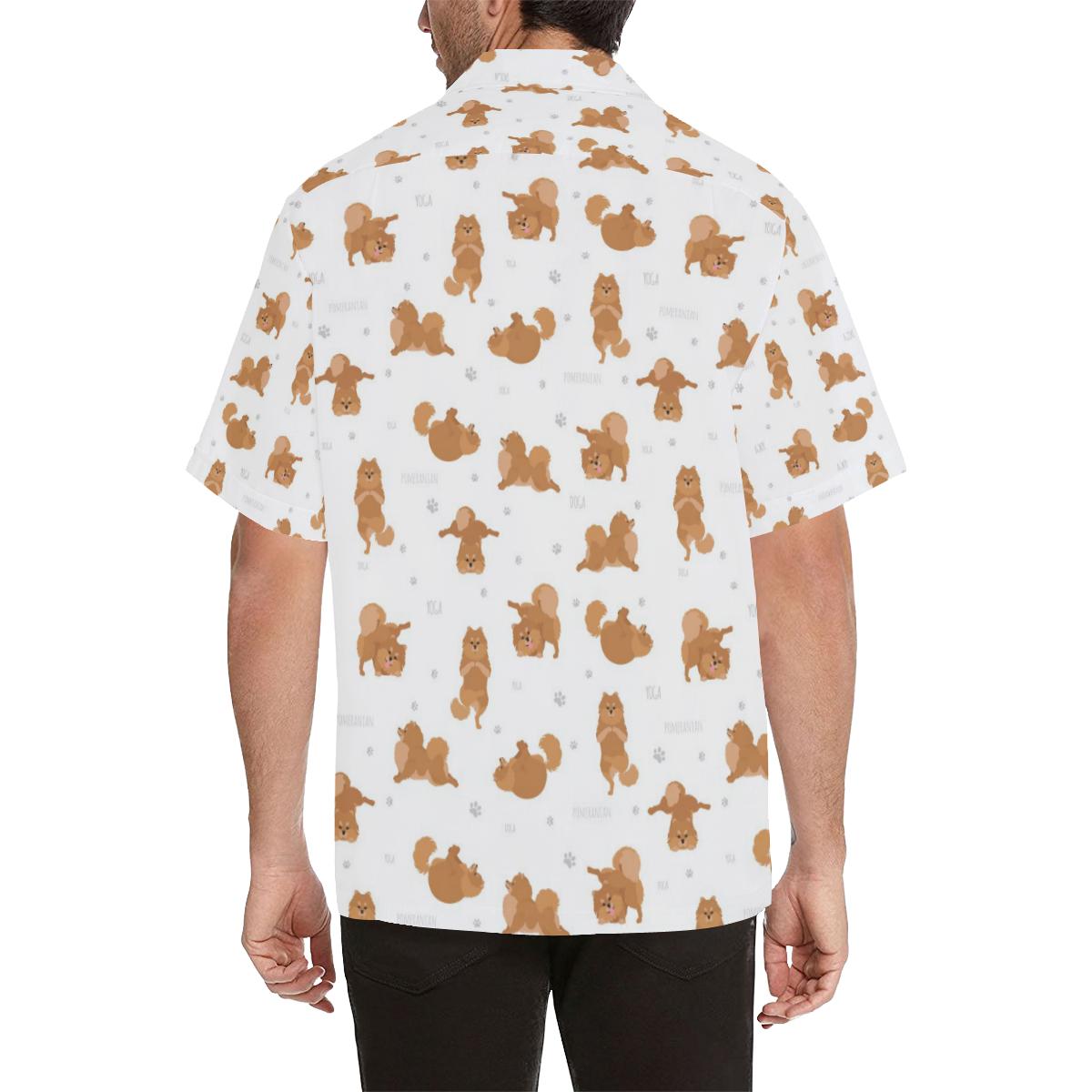 Pomeranian Yoga Pattern Mens All Over Print Hawaiian Shirt