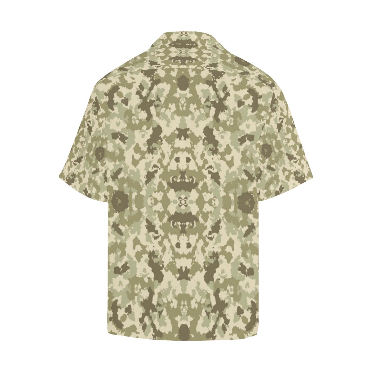 Light Green Camouflage Pattern Mens All Over Print Hawaiian Shirt