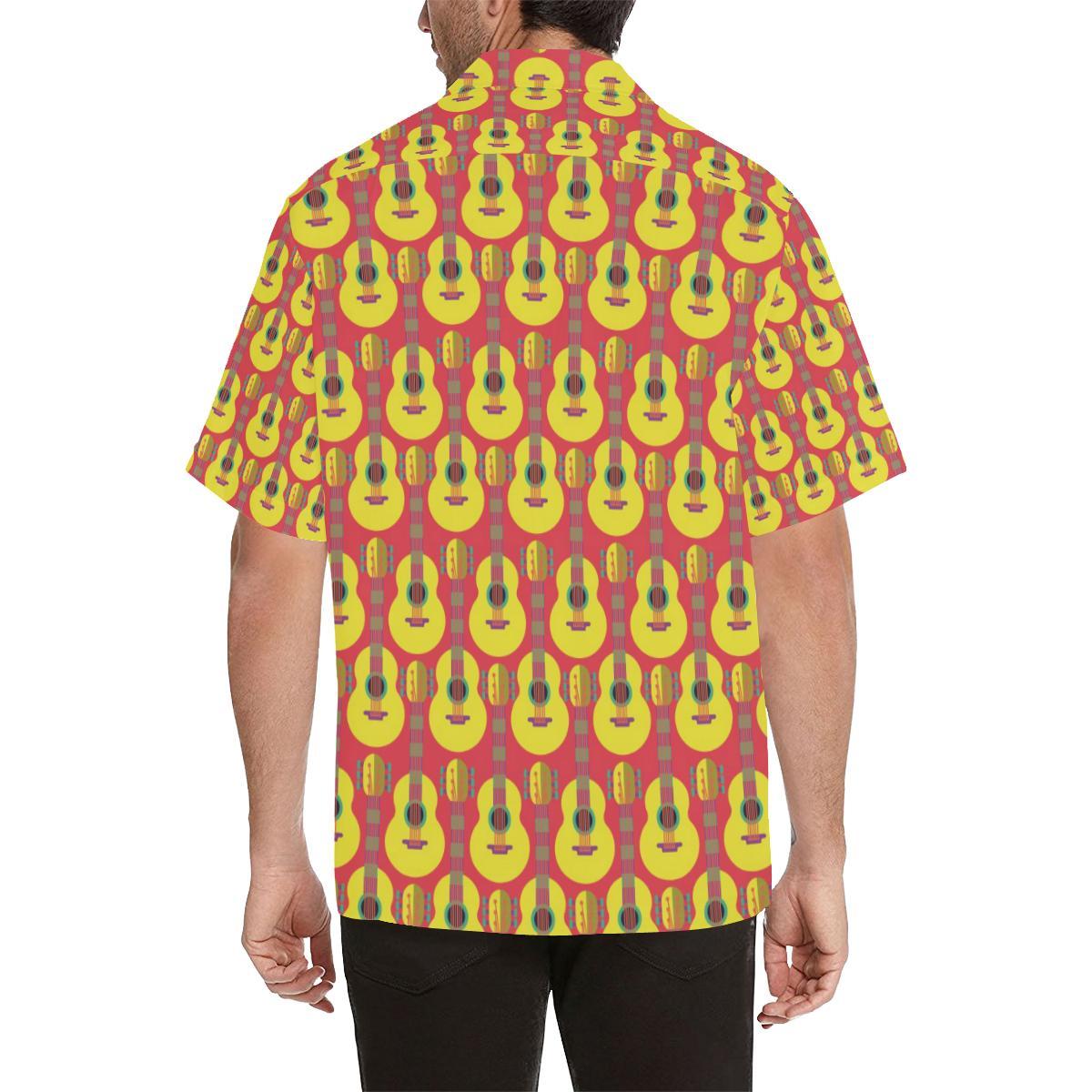 Classic Guitar Theme Pattern Mens All Over Print Hawaiian Shirt