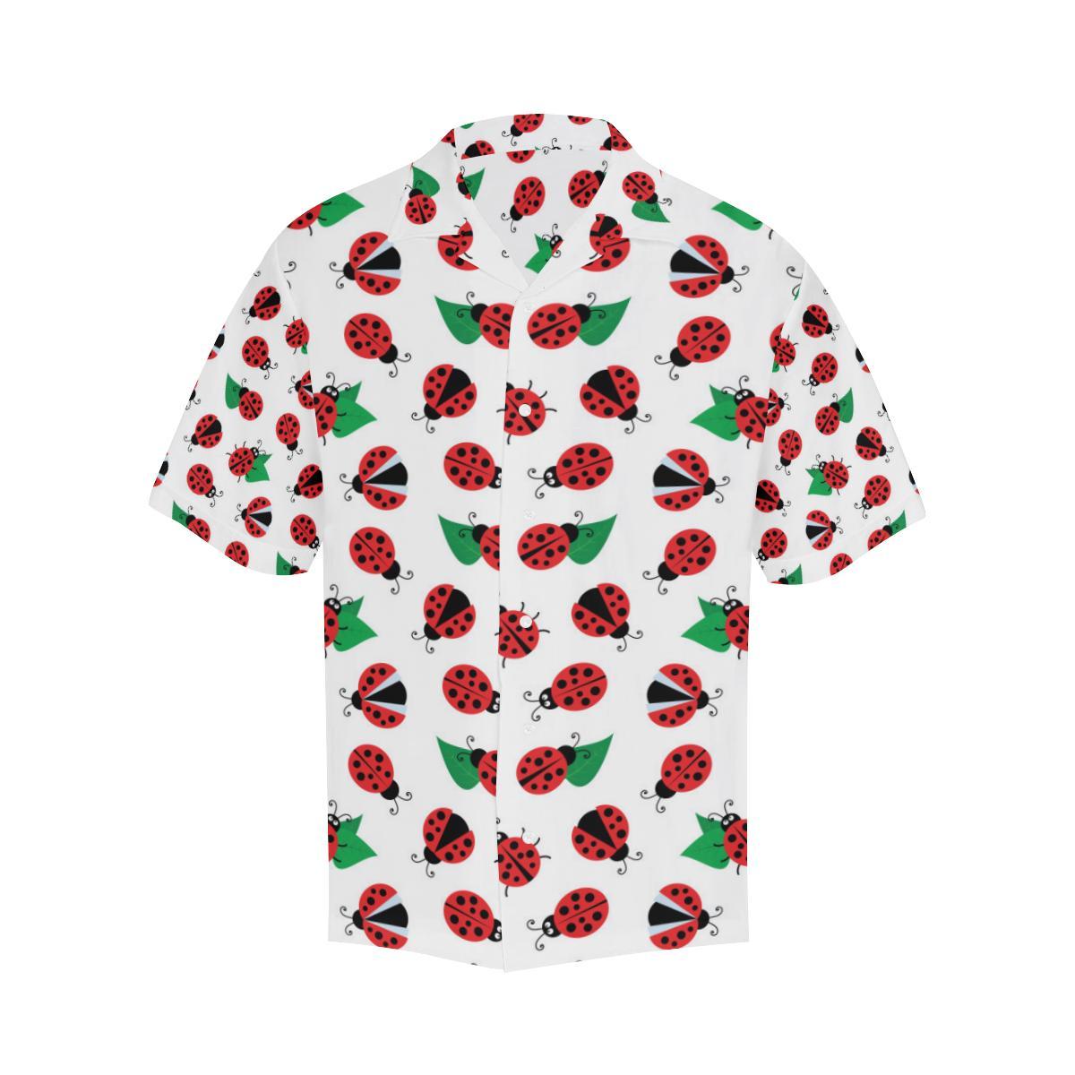 Ladybug Pattern Print Design 01 Mens All Over Hawaiian Shirt